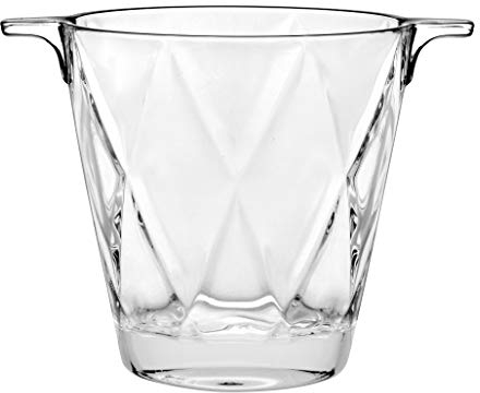 Barski Petit Seau à glace rond en verre sans plomb avec poignées Fabriqué en Europe 15,2 cm