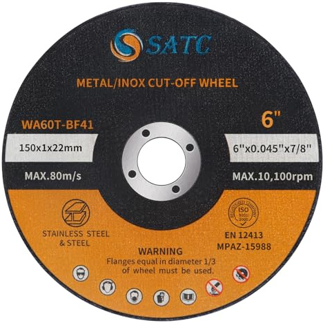 S SATC Cutting Wheel 6 in 6 x.045 x7/8 Cut Off Wheels for Metal 25 PCS Cutting Discs Fits Angle Grinder Concrete Accessories Saw Grinder Metal Cut Tools Grinder Attachment