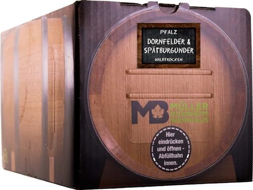 Weinhaus Müller Bornheim Dornfelder Spätburgunder Rot-Wein 5L Bag in Box | Nachhaltig verpackt – reduzierter CO2-Fußabdruck, recyclebar & leicht zu transportieren, Pfälzer Winzer – direkt ab Hof
