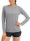 TACVASEN Camisetas de Protección Solar Mujeres Top de Corriendo UPF 50 Camisetas UV Tops de Gimnasio Entrenamiento Al Aire Libre Camiseta Senderismo Jersey de Ciclismo Gris Claro