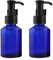 Leere Glas-Lotion-Pumpflaschen, 60 ml, mit schwarzem Pumpdeckel und Verschlusssystem, für Kosmetik, Make-up, Verpackung, Behälter für ätherische Öle, Emulsion, Essenz, Flüssigkeit, 2 Stück