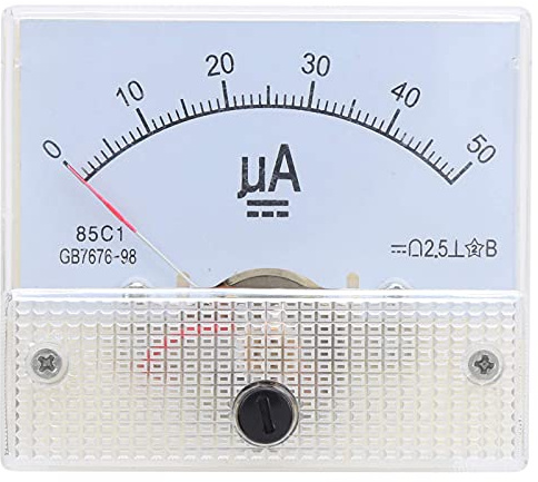 85C1 Analoger Stromzähler DC0-50UA ABS Zeiger Amperemeter DC 500 V für elektrische Ausrüstung
