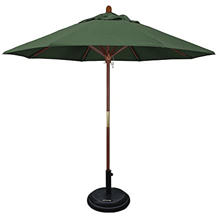 NWB 270cm Teleskopisch Sonnenschirm, Holz Sonnenschirm im Freien,Wasserdicht Sonnenschirm mit Kurbel,Tischschirm im Freien,für Rasen, Deck, Hinterhof, Pool,UV-Schutz 50+
