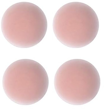 Kibon Silicone Nipple Covers, Reusable Adhesive Silicone Pasties Breast Petals, 2 Pair Round Shape Light Pink