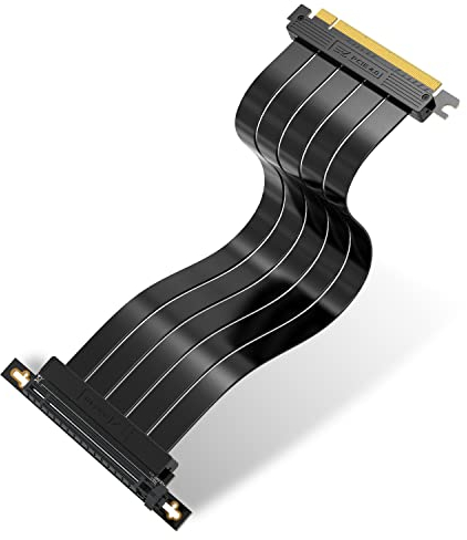 EZDIY-FAB PCIE Gen 4 16x Extrem Flexibel,Hochgeschwindigkeits Riser Kabel PCI Express 4.0 Port GPU Erweiterungskarte-Rechtwinkliger Stecker[11.8in/30cm]