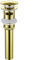 GQQG Piletta di Scarico per Lavabo Pop-Up Valvola di Scarico per Lavadino Vasca e Bidet Tappo Piletta Scarico Clip per Lavabo Bidet Vasca Piccolo Oro (Blanco : with Overflow, Size : Only Stopper)