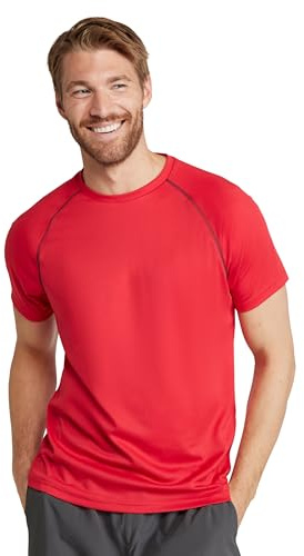 Mountain Warehouse Endurance Mens T-Shirt – Breathable Tee, UPF50 Protection, Lightweight Shirt, Comfortable & Quick Drying Top - Spring Summer, Travelling Red 4XL