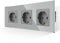 JIMEIDA Steckdose Dreifach in Grau, 16Amp Glas Schuko Steckdosen Unterputz Schutzkontakt Wandsteckdose- 228 * 86mm, 250V, 3 Fach