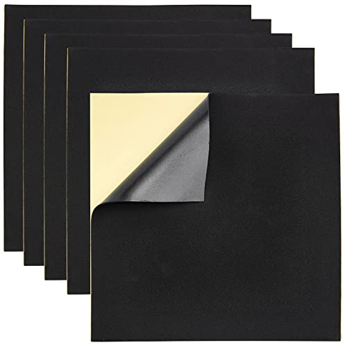 BENECREAT 8 hojas de espuma autoadhesiva de 2 mm de grosor, almohadilla de espuma negra para manualidades, suministros de bricolaje, 30 x 30 cm