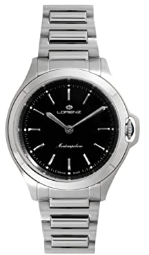 Lorenz Montenapoleone Damen Armbanduhr aus Edelstahl in der Farbe Silber-Schwarz 34mm, Wasserdichtigkeit: 5 Bar, 090006CC