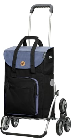 Andersen Einkaufstrolley - klappbar - 45 Liter - Treppensteiger - mit Kühlfach - Aufhängung für Einkaufswagen - belastbar 50 kg - Aluminium - Trolley - Rad Ø 3 x 13 cm - Royal Shopper Wismar schwarz