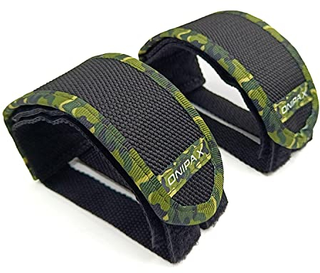 ONIPAX 1 Paar Fahrrad-Pedal Strap Toe Clips Straps Tape (Green Camouflage)