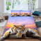 ALABOW 3D Tiger Bettwäsche Set 135x200 cm 2teilig mit Reißverschluss Weiche und Angenehme Schlafkomfort Microfaser Bettbezug Sonnenuntergang Tiger Kinderbettwäsche mit Kissenbezug 80x80 cm