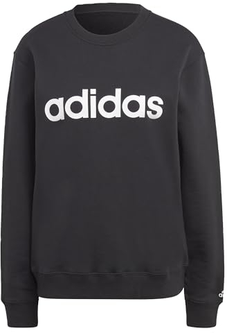 adidas Mujer Essentials Linear French Terry Sweatshirt, Black/White, M