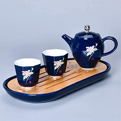 Ji Blue Ceramic Teapot Tea Cup Domicile Travel Gift Set (Color : 5)