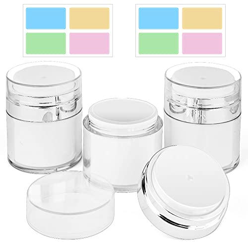HOTUT Pot Cosmétique,3PCS 50ML Pot à Pompe Airless Contenant Cosmétique Vide Plastiquepour Maquillage Crème Échantillons Poudre,Pot de Crème de Voyage est Très Sûr et Pratique