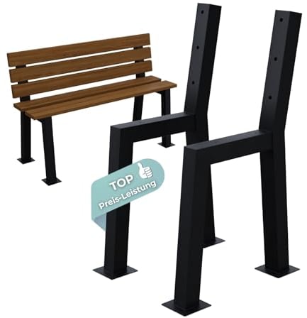 HAGO24 Bankgestell in Anthrazit I hochwertige Bank Füße aus Stahl I Bankbeine für Sitzbank mit Rückenlehne I DIY Metallgestell für Esszimmer-Bank & Gartenbank I rostfrei & wetterfest