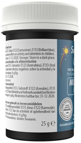 Sugarflair Spectral Midnight Blue Food Colouring Paste, Highly Concentrated for Use with Sugar Pastes, Buttercream, Royal Icing or Cake Mix, Vibrant Colour Dye - 25g (Pack of 5)