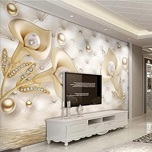 3D Schmucktapete Calla Lily Solid Soft Pack Perlentapete Wohnkultur Papiertapete TV Wandbild Tapete Wanddekoration fototapete 3d Vlies wandbild Schlafzimmer-200cm×140cm