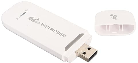 VBESTLIFE Módem WiFi USB 4G LTE, Alta Velocidad de 150Mbps, Soporte para 10 Dispositivos, Ranura para Tarjeta SIM, Plug and Play, Adecuado para Oficina, Viajes, Hogar (White)