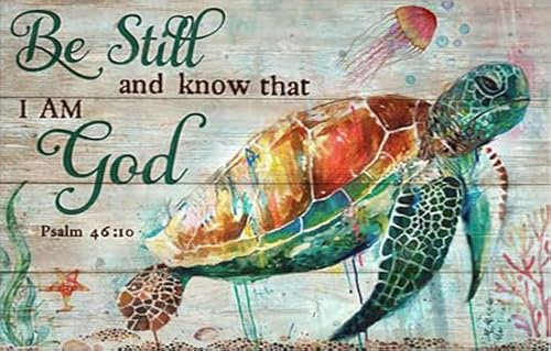 Metall-Blechschild im Vintage-Stil, Aufschrift Be Still And Know That I am God, Wandkunst für Zuhause, dekoratives Familienschild, Geschenk für Freunde, 30,5 x 40,6 cm