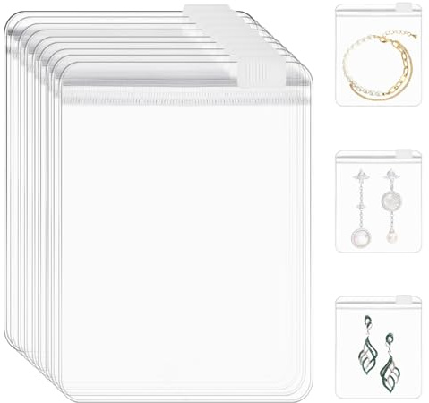 50pcs Transparente Schmuckbeutel,Reise Schmuckaufbewahrung,Reißverschlusstaschen,Versiegeltem Reißverschluss Druckverschlussbeutel, für Schmuck,Lebensmittel, Süßigkeiten, Ohrringe, Armbänder (7*10)