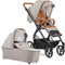 Gesslein Kinderwagen FX4 Swing mit Babywanne Panorama Lyx (Kinderwagen 3 in 1 mit Liege- und Sitzoption, inkl. Sportwagenaufsatz, individuell einstellbar, geringes Packmaß), Olive gemustert