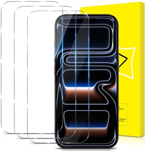 GiiYoon Lot de 3, Verre Trempé pour iPhone 17 Pro Max/iPhone 16 Pro Max [Vitre Protecteur 9H Dureté] [sans Bulles] [Anti-Rayures] Film Protection écran