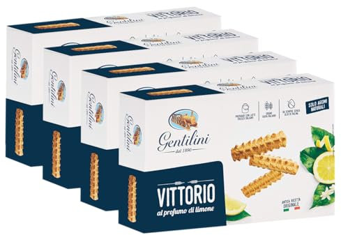 4X Gentilini Biscotti Vittorio al Profumo di Limone, Antica Ricetta Originale 250g