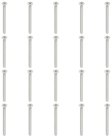 PATIKIL M4 x 50mm Flat Head Socket Cap Screws, 30 Pack 304 Stainless Steel 18-8 Machine Screws Flat Countersunk Bolts Hex Socket Drive Fasteners Grade 6.8