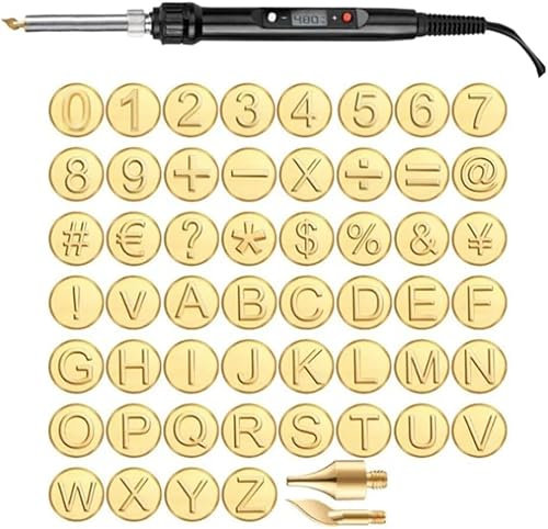 Generic Wood Burner Kit with Alphabet, 26 Letters Copper Mold DIY Wood Burning/Carving Set, Hot Stamps Tool, Brass, Adult, Traditional, Non-Foldable