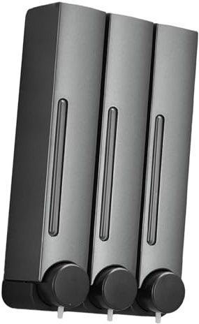 DimyFew Manual dispensador de jabón Dispensador de Ducha montada en la Pared Recipiente de loción para la Cocina del baño, Tres Cabezas