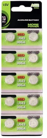Rdxanc Lot de 10/20 piles bouton alcalines AG12 LR43 en métal pour télécommandes et petits appareils électroniques