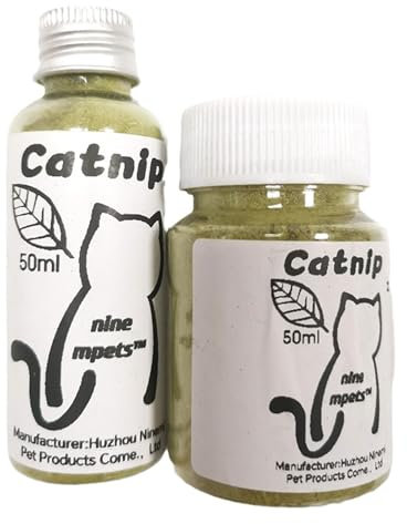 Miaoyak Herbe à chat naturelle de qualité supérieure pour chats - Friandises amusantes pour félins - Herbe à chat - Poudre craquelée naturelle aromatisée à l'herbe à chat