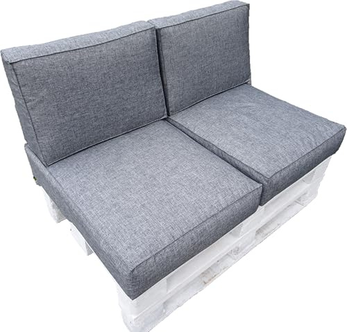 Jacek Paletten-Ecksofa mit Schaumkissen, Polsterset, 80 x 60 x 15 cm, Anthrazit (Set - 4 Elemente)