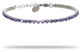 FREDDY Bracciale Tennis Donna Lilla Acciaio Inossidabile Silver - Eleganza e Resistenza - Idea Regalo Alta Qualità - Modello FJ-20093