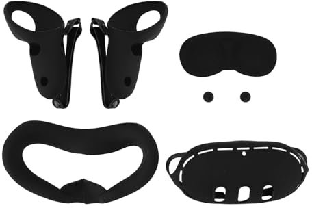 Vomeko Vomeko Full Protection Kit for Meta 3 Premium Silicone Face Cover, Lens Protector, Controller Grips Shell Case, Anti Slip & Sweat Proof VR Accessories Set
