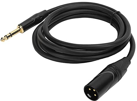 Cocoarm Jorindo XLR Männlich Bis 1/4in 6,35 Mm Männliches Jackkabel, Black Balanced Signal Mikrofonlinie, Mikrofonkabel für Home Studio Monitors -Mischlautsprecher (JD6005-2 Meter)
