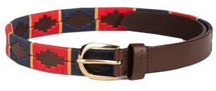 Rydale Leather Polo Belt Unisex Trouser Belt Mens, Ladies Equestrian Country Embroidered Accessory