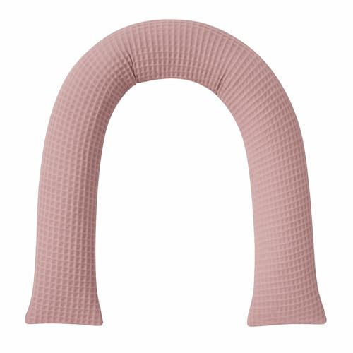 Kinderwagenschlange – Weiche Baby Kuschelschlange für Kinderwagen & Wiege | Handgefertigt aus Baumwolle – atmungsaktiv & hautfreundlich – für Neugeborene 0-9 Monate (Altrosa)