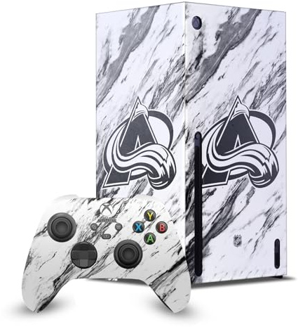 Head Case Designs Officially Licensed NHL Marble Colorado Avalanche Game Console Wrap and Game Controller Skin Bundle Compatible With Xbox Series X