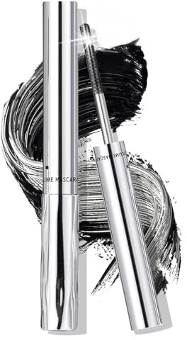 Iron Eye Mascara,Waschbare Metal Wand Mascara - Schwarz Wasserfeste Wimperntusche 3D Super Curling, Long-Lasting Volumizing & Clump-Free with Smudge-Proof Pigment(2er-Pack)
