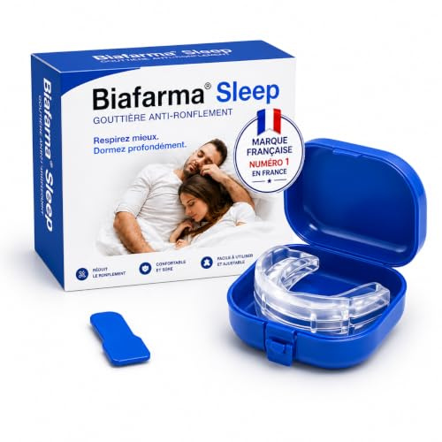 Orthèse Anti-Ronflement – Gouttière Anti-Ronflement Biafarma® | AirFlow Tech™ : conception ajustable en matériau médical sans BPA, pensée pour le confort et le maintien pendant la nuit.