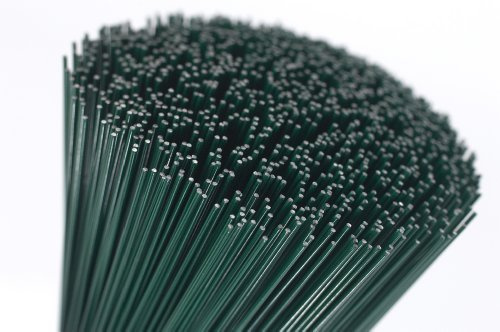 Fil di ferro da fiorista tagliato spesso, calibro 18, colore verde, lunghezza 18 cm, confezione da 250 g