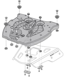 Adapter Plate for Alu-Rack SW-MOTECH for Trax Top Case. Black