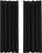 Deconovo Tende Oscuranti per Interni 2 Pezzi 229 CM Altezza, Termiche Isolanti, Anti-Rumore, con Anelli, Ideali per Camera da Letto e Soggiorno, 168x229 CM, Nero