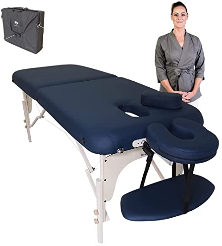 Bodypro Table de Massage légère et Portable de Luxe 9 cm d'épaisseur Matelas en Mousse Haute densité Appui-tête réglable - Reiki - Housse de Transport et Accessoires de Massage Inclus
