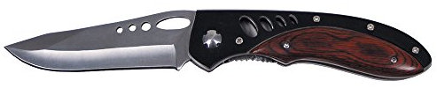 MM Unisex – Erwachsene MFH-Klappmesser, Edelstahl mit gelochtem Griff-45901, Silber, M