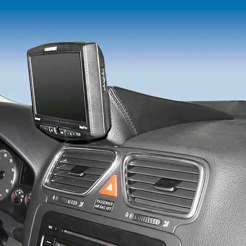 KUDA Handyhalterung passend für VW EOS ab 05/2006 & VW Scirocco ab 08/2008 - Telefonkonsole für Smartphones, Handy, Navi und mehr – Kunstlederkonsole, schwarz, 296575