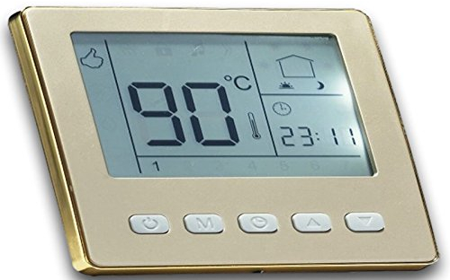 SM-PC®, Raumthermostat Thermostat programmierbar Digital Gold Farbiger Rahmen #840